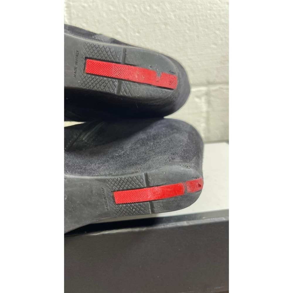 Vintage Prada Wedge Boot Black Suede Zip Side Women's Size 38.5 EU/8.5 US - Picture 14 of 14